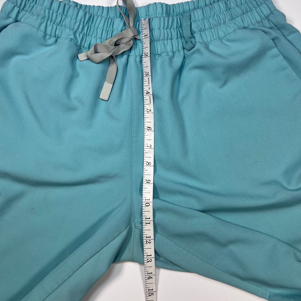FIGS Technical Collection Scrub Pants Women XL Aqua Teal Straight Leg Drawstring - Picture 6 of 13